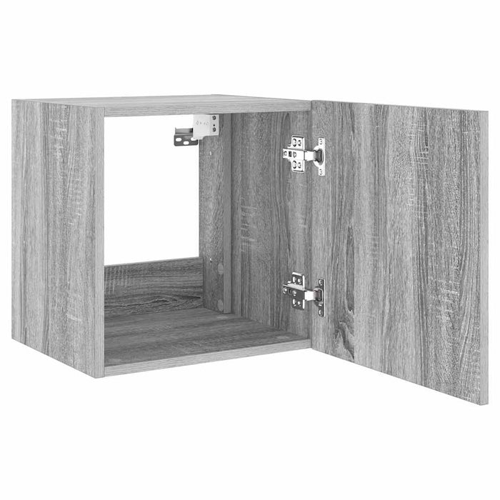 Comode TV cu lumini LED, 2 buc., gri sonoma, 40,5x35x40 cm - WALTI WALTI