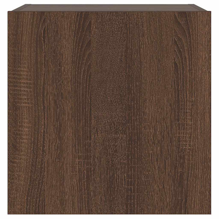 Comodă TV de perete cu lumini LED, stejar maro, 40,5x35x40 cm - WALTI WALTI