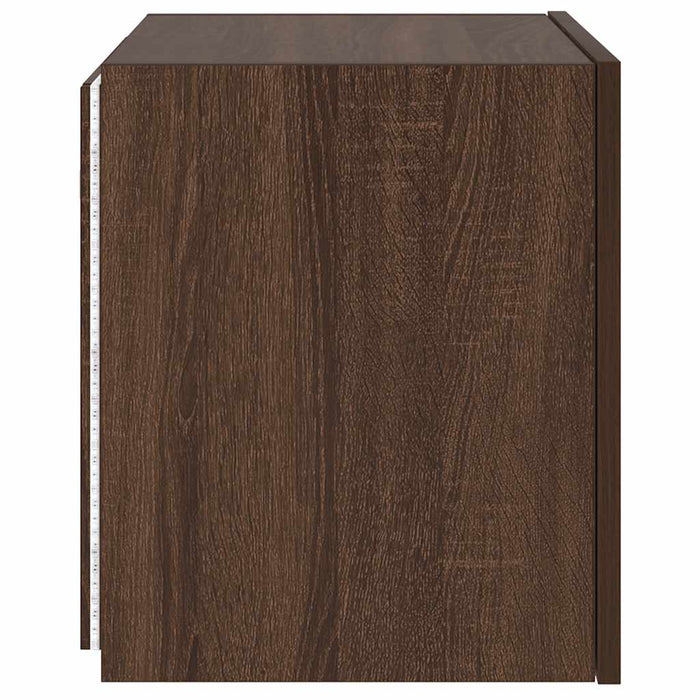 Comodă TV de perete cu lumini LED, stejar maro, 40,5x35x40 cm - WALTI WALTI