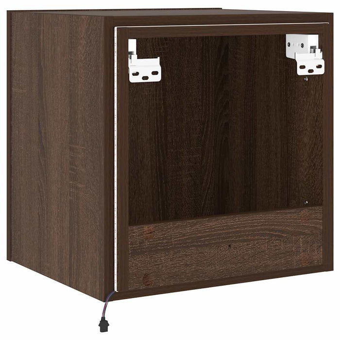 Comodă TV de perete cu lumini LED, stejar maro, 40,5x35x40 cm - WALTI WALTI