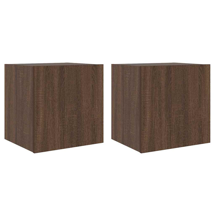Comodă TV de perete cu LED, 2 buc. stejar maro, 40,5x35x40 cm - WALTI WALTI
