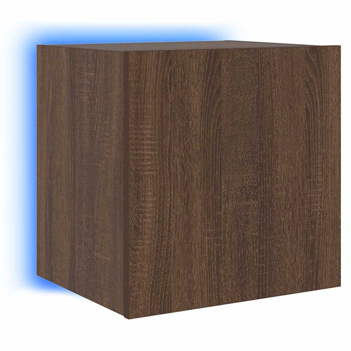 Comodă TV de perete cu LED, 2 buc. stejar maro, 40,5x35x40 cm - WALTI WALTI