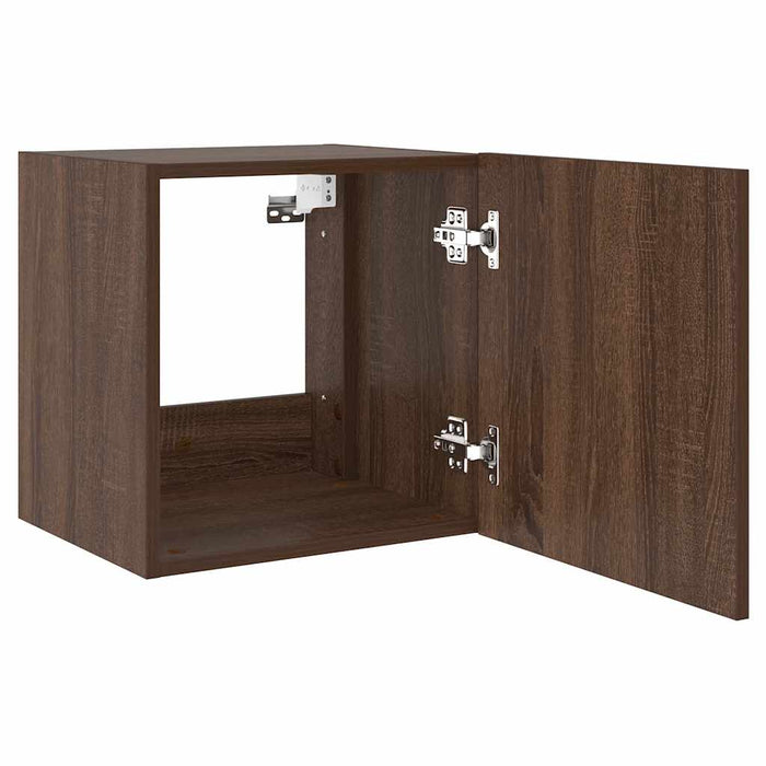 Comodă TV de perete cu LED, 2 buc. stejar maro, 40,5x35x40 cm - WALTI WALTI