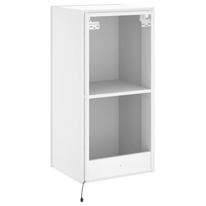 Comodă TV de perete cu lumini LED, alb, 40,5x35x80 cm - WALTI WALTI