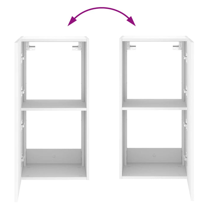 Comodă TV de perete cu lumini LED, alb, 40,5x35x80 cm - WALTI WALTI