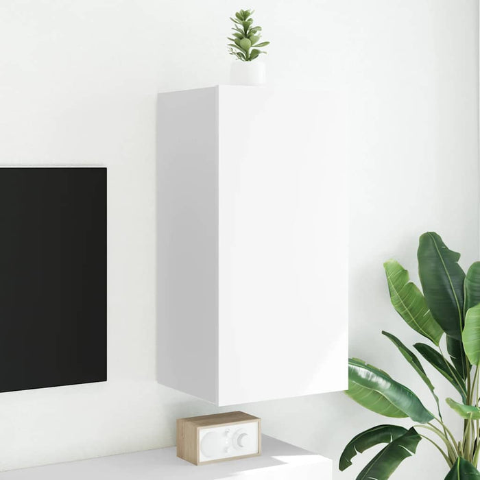 Comodă TV de perete cu lumini LED, alb, 40,5x35x80 cm - WALTI WALTI