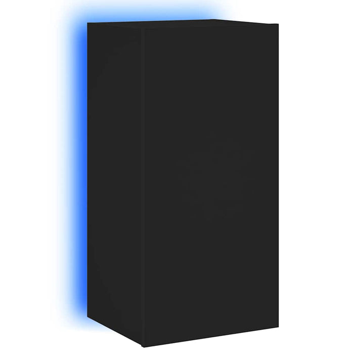 Comodă TV de perete cu lumini LED, negru, 40,5x35x80 cm - WALTI WALTI