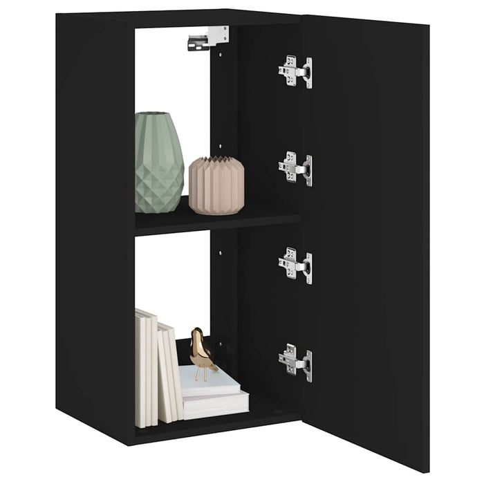 Comodă TV de perete cu lumini LED, negru, 40,5x35x80 cm - WALTI WALTI