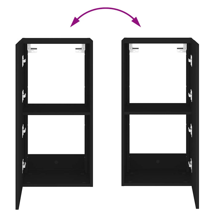 Comodă TV de perete cu lumini LED, negru, 40,5x35x80 cm - WALTI WALTI