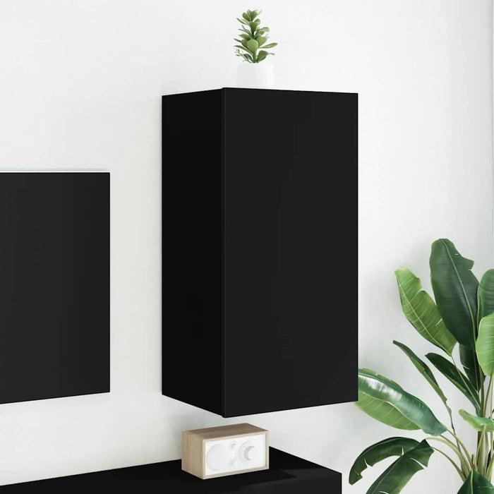 Comodă TV de perete cu lumini LED, negru, 40,5x35x80 cm - WALTI WALTI