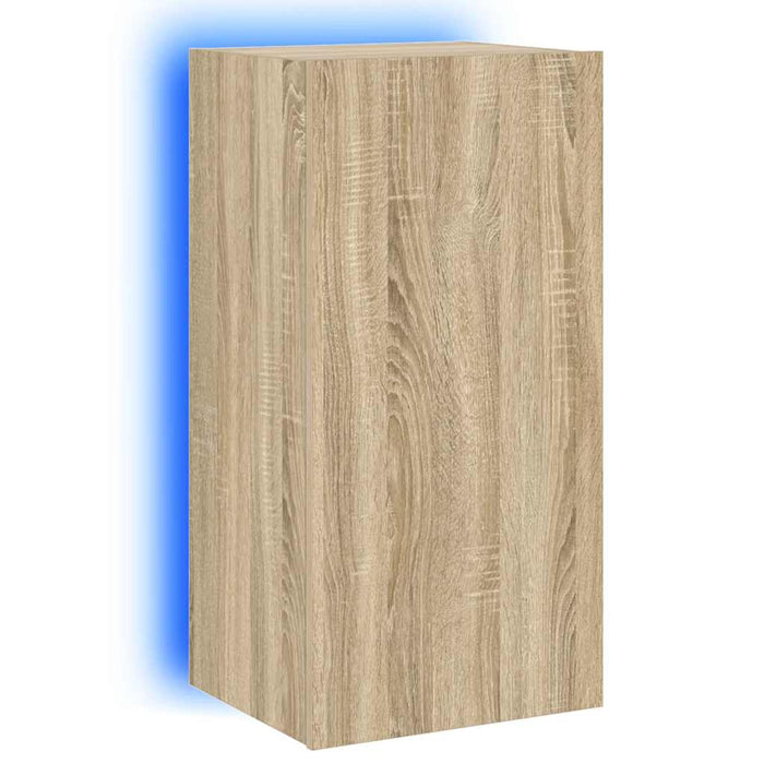Comodă TV de perete cu lumini LED, stejar sonoma, 40,5x35x80 cm - WALTI WALTI