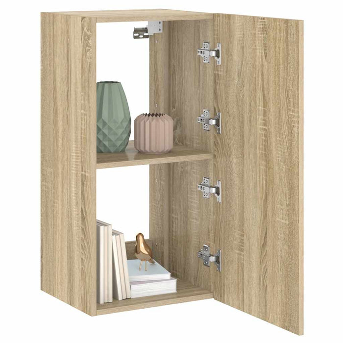 Comodă TV de perete cu lumini LED, stejar sonoma, 40,5x35x80 cm - WALTI WALTI