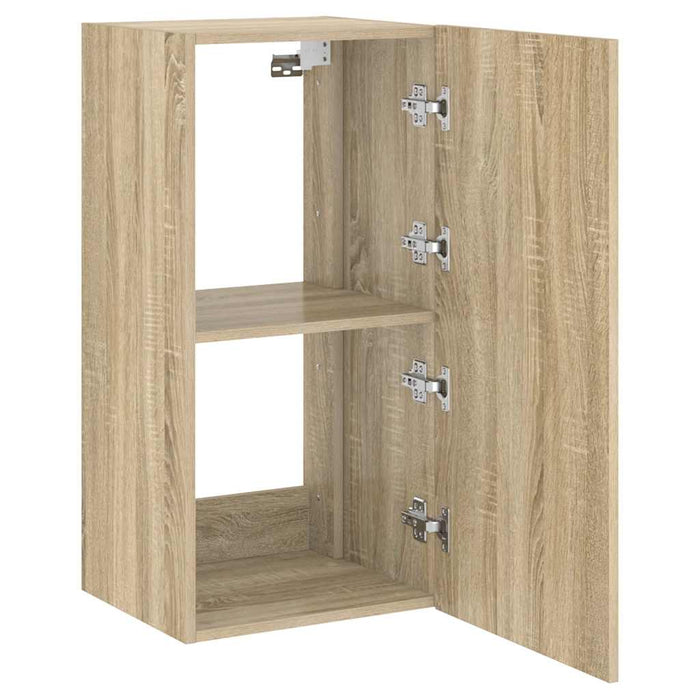 Comodă TV de perete cu lumini LED, stejar sonoma, 40,5x35x80 cm - WALTI WALTI