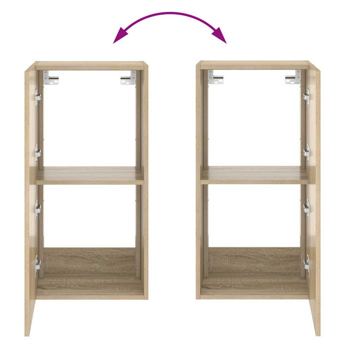 Comodă TV de perete cu lumini LED, stejar sonoma, 40,5x35x80 cm - WALTI WALTI