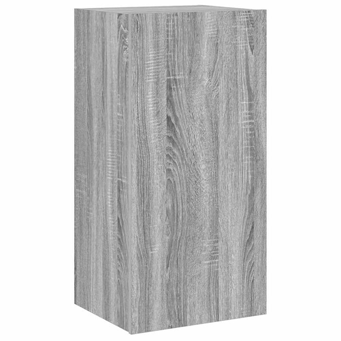 Comodă TV de perete cu lumini LED, gri sonoma, 40,5x35x80 cm WALTI