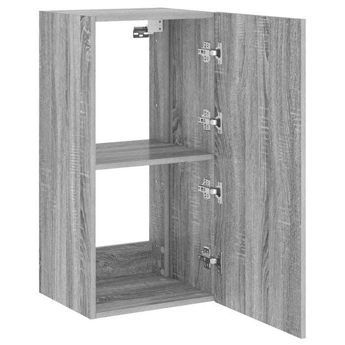 Comodă TV de perete cu lumini LED, gri sonoma, 40,5x35x80 cm WALTI