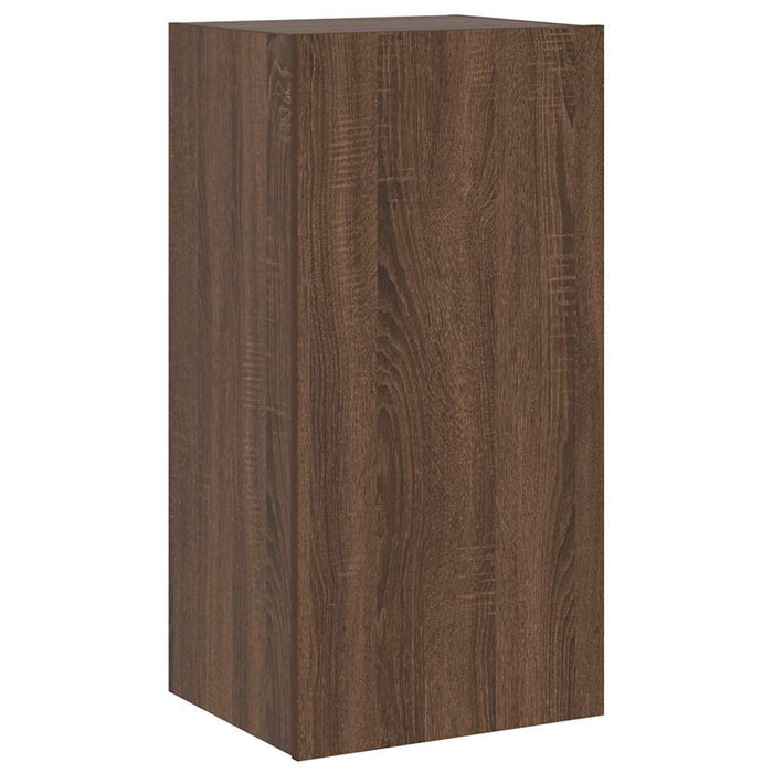 Comodă TV de perete cu lumini LED, stejar maro, 40,5x35x80 cm - WALTI WALTI