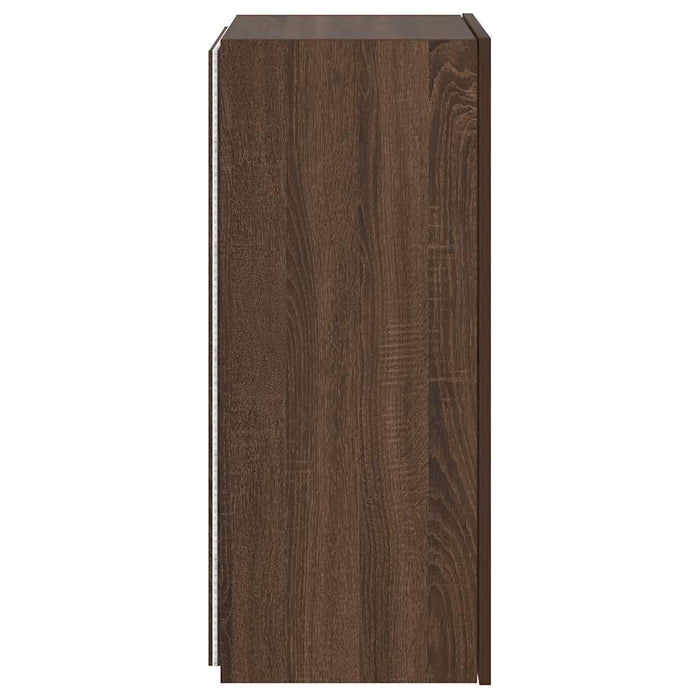 Comodă TV de perete cu lumini LED, stejar maro, 40,5x35x80 cm - WALTI WALTI