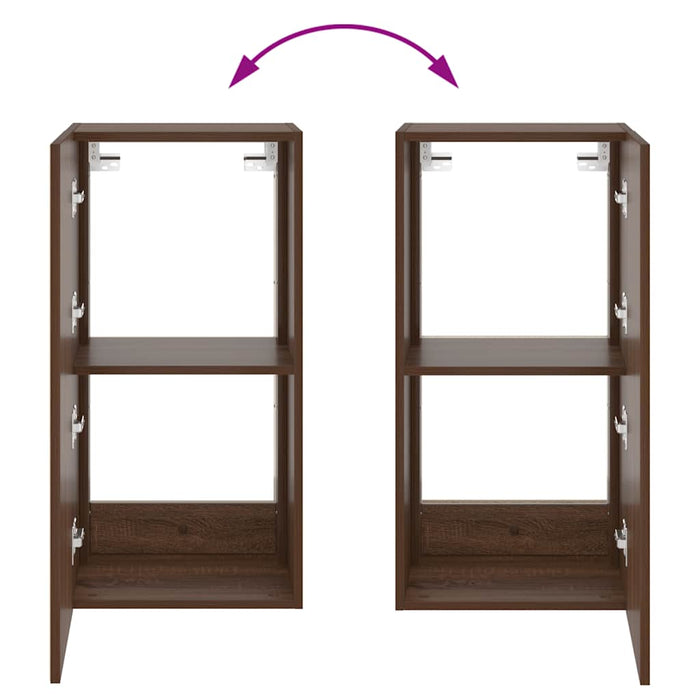Comodă TV de perete cu lumini LED, stejar maro, 40,5x35x80 cm - WALTI WALTI