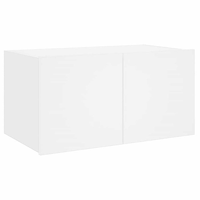 Comodă TV de perete cu lumini LED, alb, 60x35x31 cm WALTI