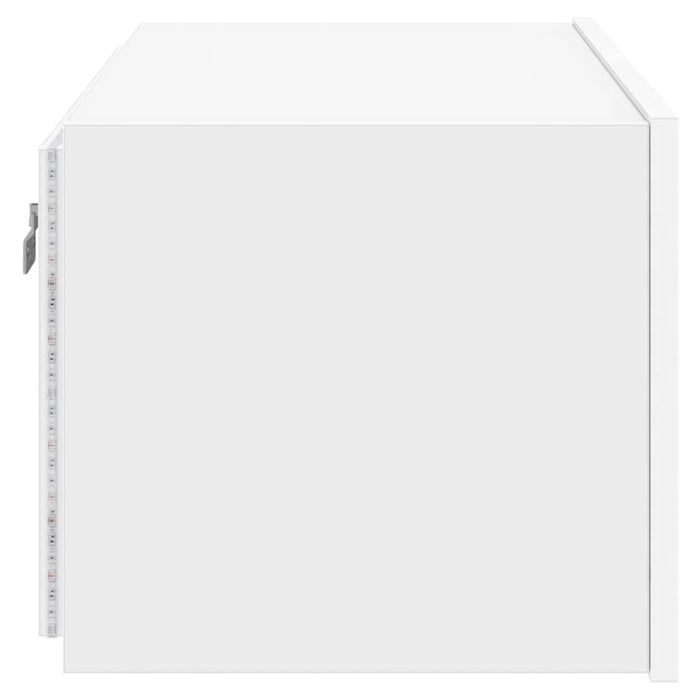Comodă TV de perete cu lumini LED, alb, 60x35x31 cm WALTI