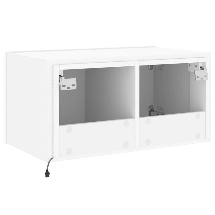 Comodă TV de perete cu lumini LED, alb, 60x35x31 cm WALTI