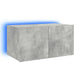 Comodă TV de perete cu lumini LED, gri beton, 60x35x31 cm - WALTI WALTI