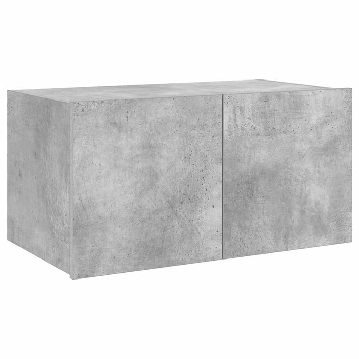 Comodă TV de perete cu lumini LED, gri beton, 60x35x31 cm - WALTI WALTI