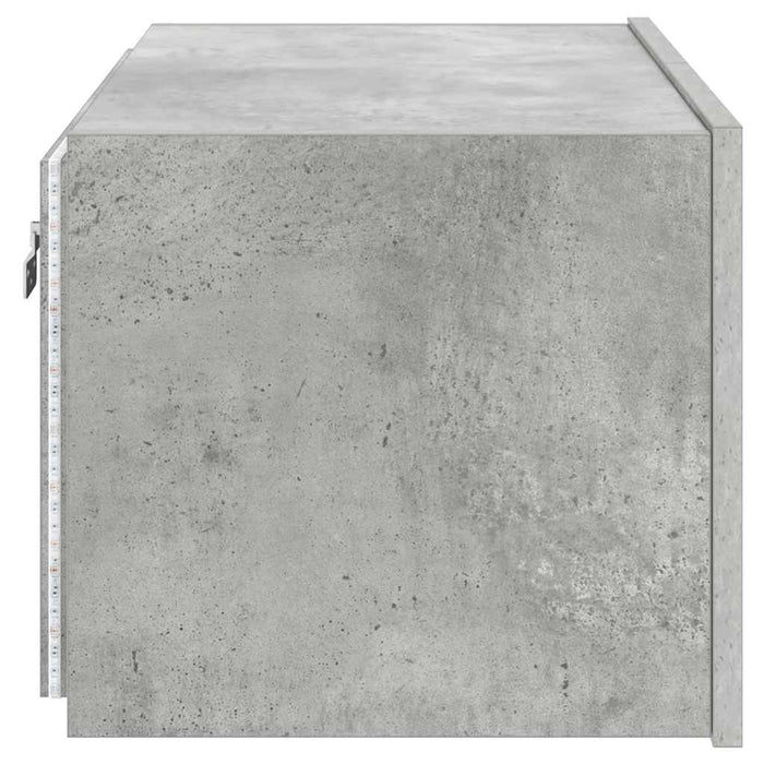 Comodă TV de perete cu lumini LED, gri beton, 60x35x31 cm - WALTI WALTI