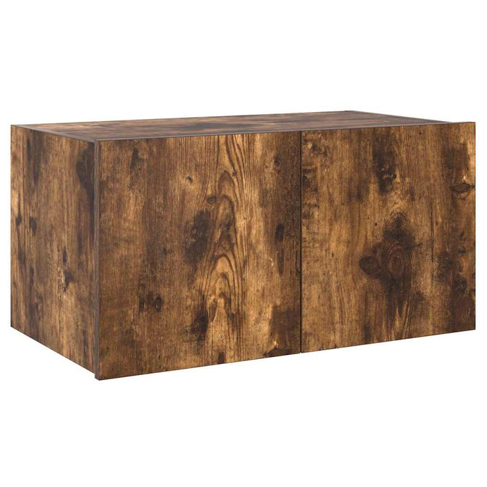 Comodă TV de perete cu lumini LED, stejar fumuriu, 60x35x31 cm - WALTI WALTI