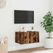 Comodă TV de perete cu lumini LED, stejar fumuriu, 60x35x31 cm - WALTI WALTI