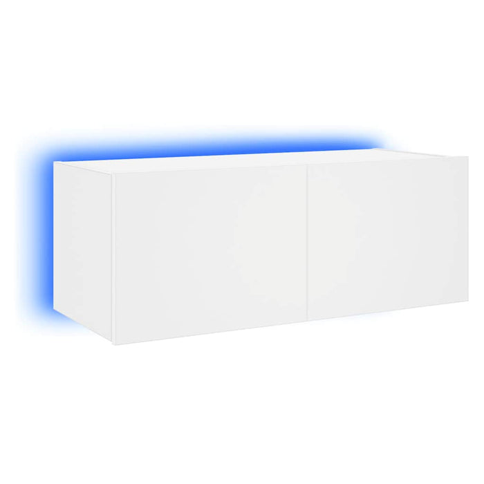 Comodă TV de perete cu lumini LED, alb, 80x35x31 cm - WALTI WALTI
