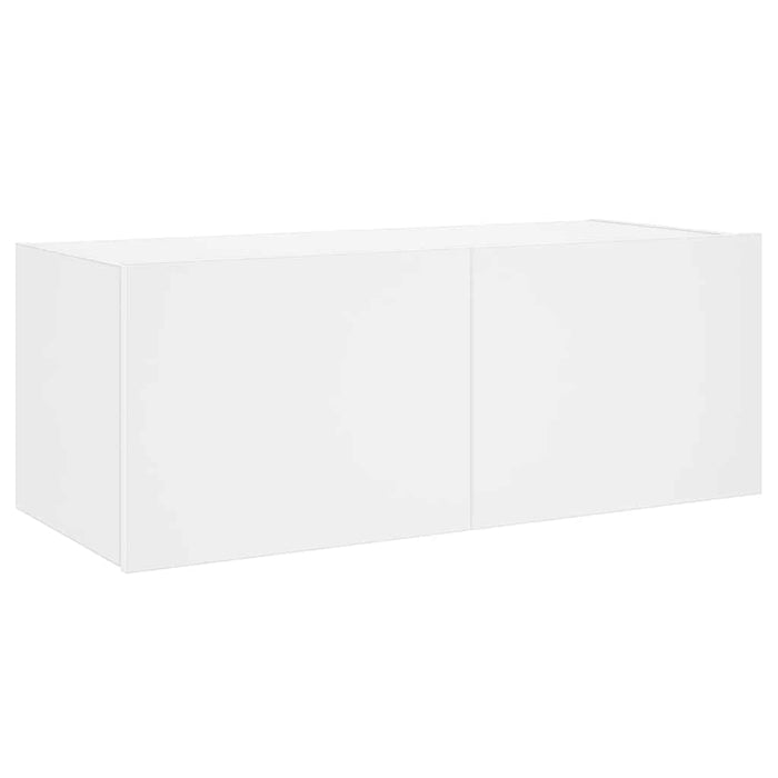 Comodă TV de perete cu lumini LED, alb, 80x35x31 cm - WALTI WALTI