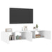 Comode TV de perete cu lumini LED, 2 buc., alb, 80x35x31 cm - WALTI WALTI