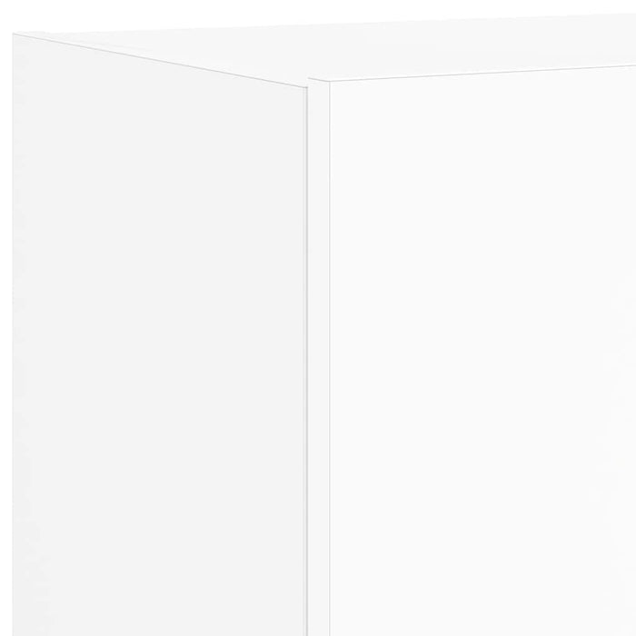 Comode TV de perete cu lumini LED, 2 buc., alb, 80x35x31 cm - WALTI WALTI
