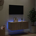 Comodă TV de perete cu lumini LED, stejar sonoma, 80x35x31 cm - WALTI WALTI