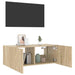 Comodă TV de perete cu lumini LED, stejar sonoma, 80x35x31 cm - WALTI WALTI