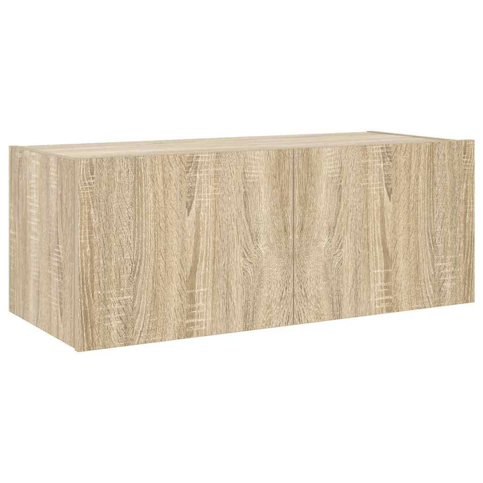 Comodă TV de perete cu lumini LED, stejar sonoma, 80x35x31 cm - WALTI WALTI