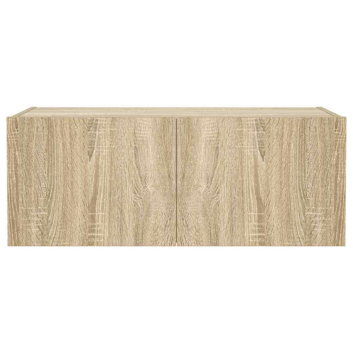 Comodă TV de perete cu lumini LED, stejar sonoma, 80x35x31 cm - WALTI WALTI