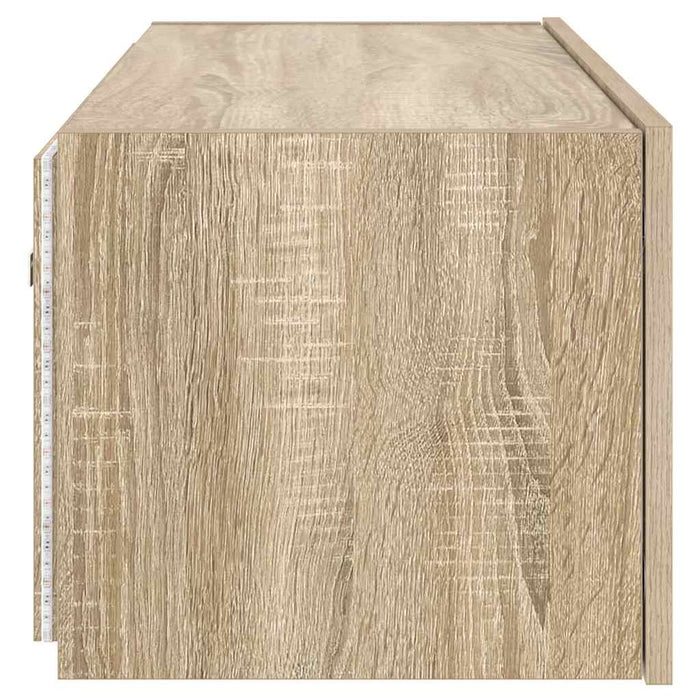 Comodă TV de perete cu lumini LED, stejar sonoma, 80x35x31 cm - WALTI WALTI