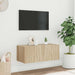 Comodă TV de perete cu lumini LED, stejar sonoma, 80x35x31 cm - WALTI WALTI