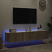 Comodă TV de perete cu LED, 2 buc. stejar sonoma, 80x35x31 cm - WALTI WALTI
