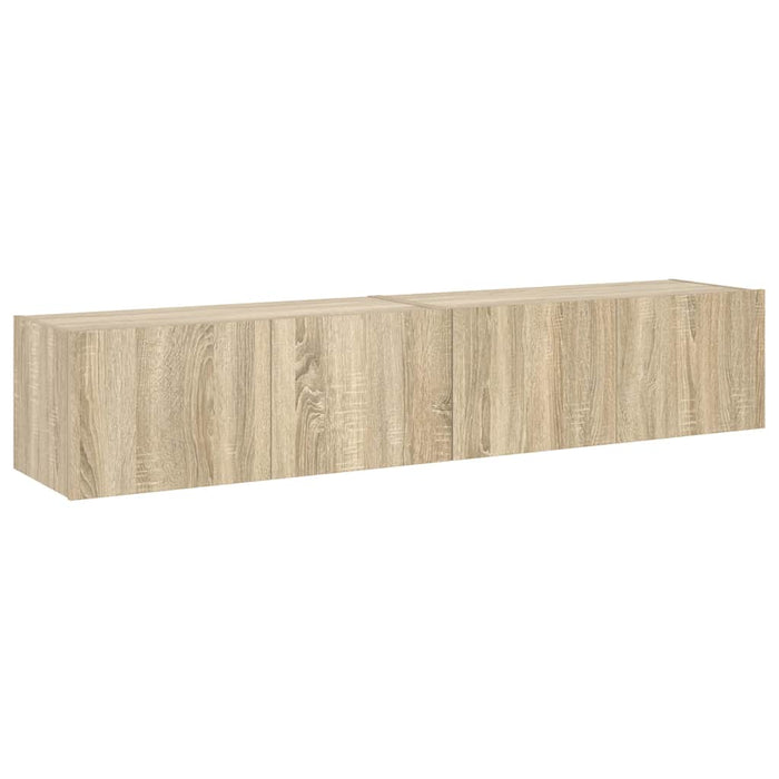 Comodă TV de perete cu LED, 2 buc. stejar sonoma, 80x35x31 cm - WALTI WALTI