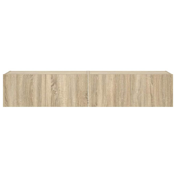 Comodă TV de perete cu LED, 2 buc. stejar sonoma, 80x35x31 cm - WALTI WALTI