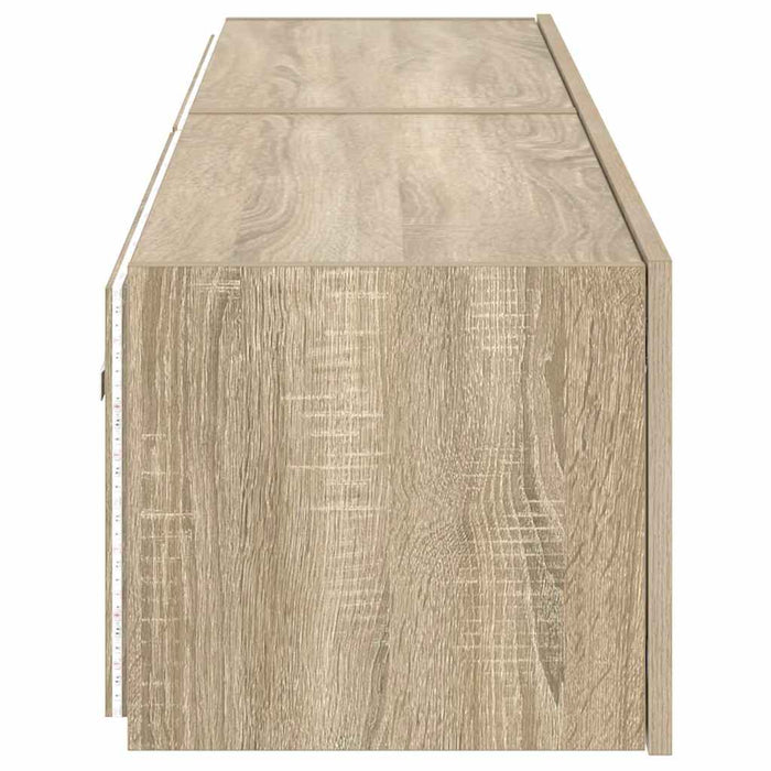 Comodă TV de perete cu LED, 2 buc. stejar sonoma, 80x35x31 cm - WALTI WALTI