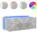 Comodă TV de perete cu lumini LED, gri beton, 80x35x31 cm - WALTI WALTI