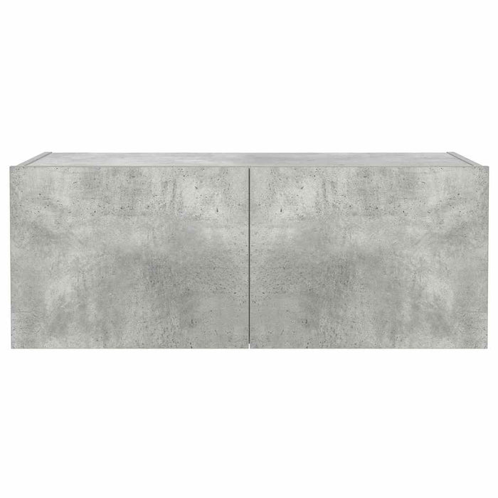 Comodă TV de perete cu lumini LED, gri beton, 80x35x31 cm - WALTI WALTI