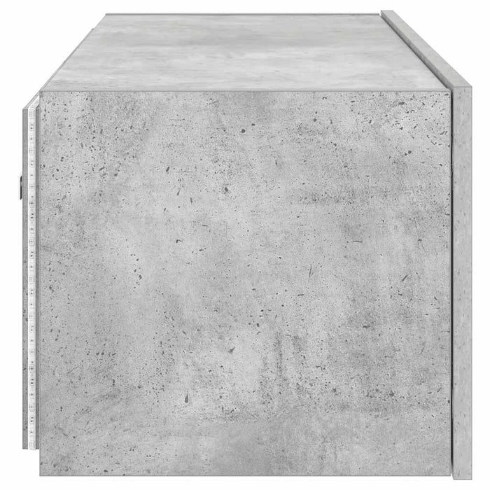 Comodă TV de perete cu lumini LED, gri beton, 80x35x31 cm - WALTI WALTI