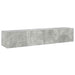 Comode TV de perete cu lumini LED 2 buc. gri beton 80x35x31 cm - WALTI WALTI