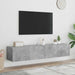 Comode TV de perete cu lumini LED 2 buc. gri beton 80x35x31 cm - WALTI WALTI